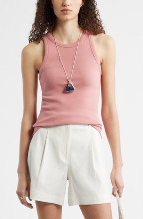 Nordstrom Everyday Cotton Rib Tank in Pink Compact at Nordstrom, Size Xx-Small
