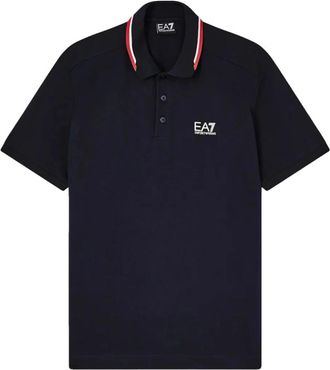 Emporio Armani Zomer Blok Stretch Katoen Polo - Heren - Polos - Blauw - 3XL - Katoen - Tops