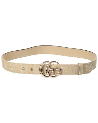 Gucci Gg Marmont Denim & Leather Belt