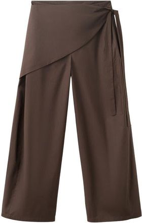 Mango Belted Wide Leg Pants in Chocolate at Nordstrom, Size 10