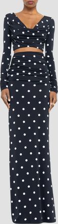 Black Halo Rafaela Two-Piece Crop Top & Maxi Skirt Set In Spotlight