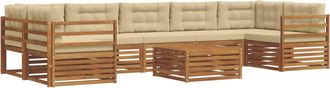 vidaXL Conjunto De Sof&aacute;s De Exterior 8 Uds. Natural Y Beige Vidaxl