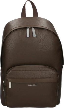 Calvin Klein Tassen, Heren, Bruin, ONE Size, Mannen Logo Rugzak