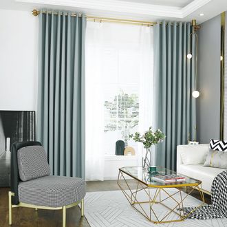 Infinite Cortina Opaca, Forrada, De 2 Piezas, Gris, 134 X 210 Cm Con Anillas