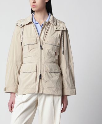 Moncler Light beige Nimba jacket with drawstring