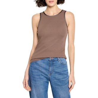 Nic+Zoe Perfect Knit Trimmed Tank in Cocoa at Nordstrom, Size X-Small