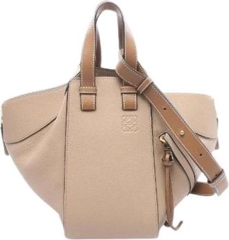 Loewe Pre-owned Hammock Small Leren Handtas - Dames - Vintage Handtas - Beige - ONE Size - Leer - Vintage
