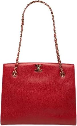 Chanel Pre-owned Tote Bag - Dames - Vintage Schoudertas - Rood - ONE Size - Leer - Vintage