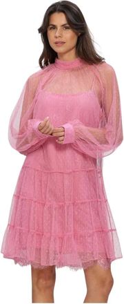 Twinset Dames, Jurken, Roze, Maat: 2XS Poliester
