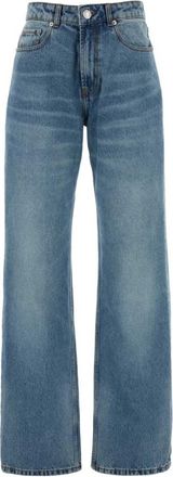 Ami Blue Cotton Large Fit Jeans