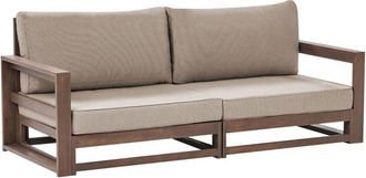 Beliani Sof&aacute; 2 Plazas De Madera De Acacia Certificada Oscura Cojines Timor Ii