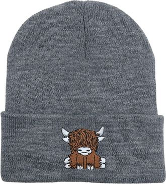 Generic Scottish Highland Cow Hat for Women Cute Scottish Cow Knitted Hat Warm Hip Hop Hat for Winter Unisex Ski Hat Fur Hat Women Comfy