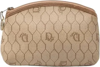 Dior Pre-owned Clutches, female, Beige, Size: ONE SIZE Pre-owned Coated Canvas Pouch