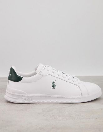Polo Ralph Lauren Heritage Court - Sneakers in pelle bianche con logo nero-Bianco