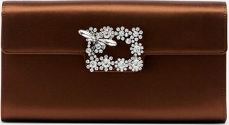 Roger Vivier Efflorescence embellished satin clutch