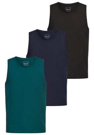 Man's World Muscleshirt MANS WORLD, Herren, Gr. XXL (60/62), bunt (schwarz, blau, gr&uuml;n), Single Jersey, Obermaterial: 100% Baumwolle, unifarben, Basic, Basic schm
