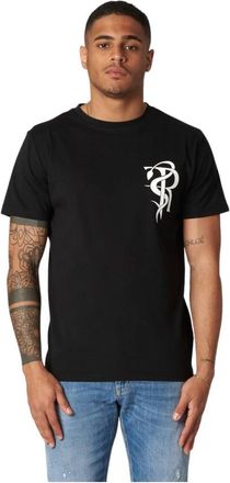 John Richmond T-shirt met grafische print - Heren - T-shirts - Zwart - 2XL - Katoen - Tops