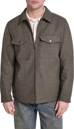 Levi's Zip Front Shacket in Olive at Nordstrom, Size Xx-Large