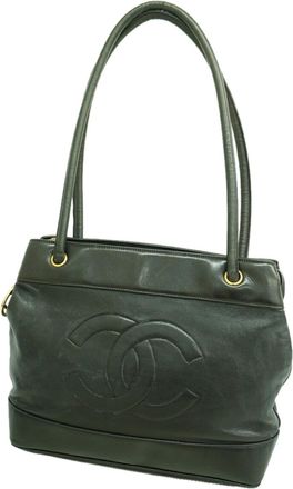 Chanel Black Leather Tote Bag (Pre-Owned)