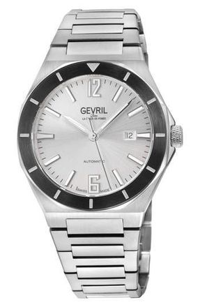 Gevril Group High Line Automatic Bracelet Watch, 43mm in Silver at Nordstrom Rack