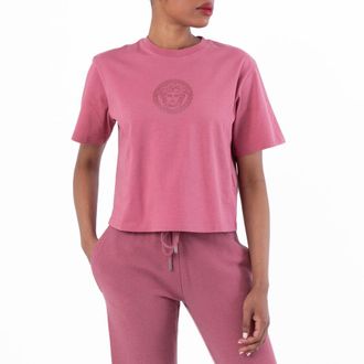 Versace Medusa Cotton Crop T-Shirt, Brand Size 38 ( US Size 2 )