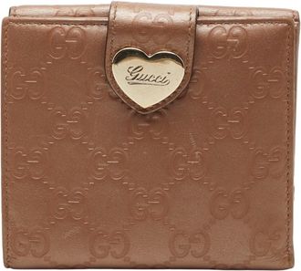 Gucci Beige Brown Canvas Leather Wallet (Bi-Fold) (Pre-Owned)