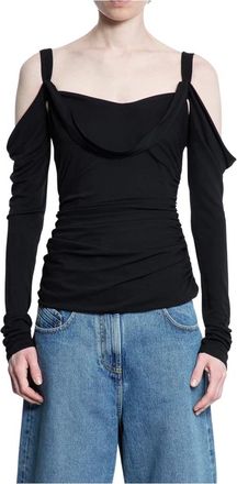 The Attico Dames, Tops, Zwart, Maat: S Viscose
