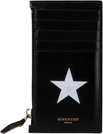Givenchy Pre-owned Wallets, female, Black, Size: ONE SIZE Pre-owned Star Motif Leather Card Coin Case