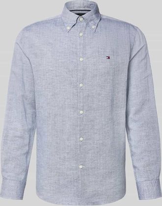 Tommy Hilfiger Regular Fit Freizeithemd aus Baumwoll-Leinen-Mix in Marine, Gr&ouml;&szlig;e XXL