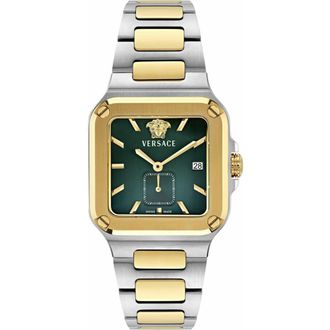 Versace Greca Edge Two-Tone Bracelet Watch, 38mm x 49mm in Two Tone at Nordstrom
