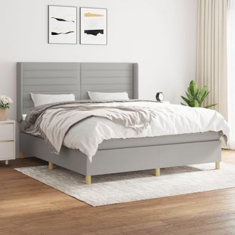vidaXL Vidaxl - Cama Box Spring Con Colch&oacute;n Tela Gris Claro 180x200 Cm