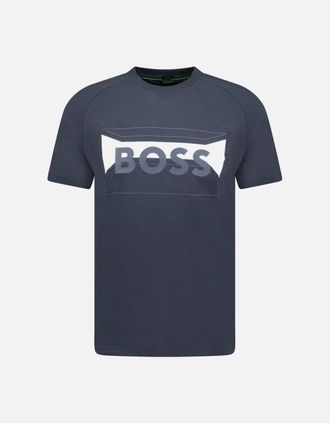 HUGO BOSS Mens Hugo Boss Artwork Logo T-Shirt Navy - Size: 38