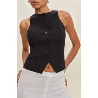 Reformation Rory Organic Cotton Vest in Black at Nordstrom Rack, Size 8