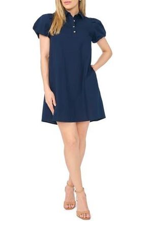 Halogen Puff Sleeve A-Line Shirtdress in Classic Navy at Nordstrom Rack, Size X-Small