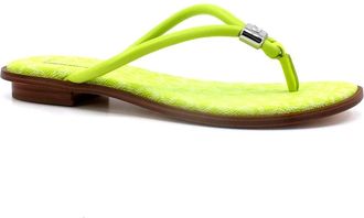 Michael Kors Annie Thong - Dames - Slippers - Groen - 38 EU - Leer - Schoenen