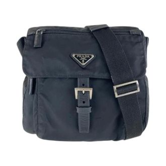 Prada Pre-owned Tessuto Nylon Schoudertas - Heren - Pre-owned - Zwart - Maat: ONE Size Nylon