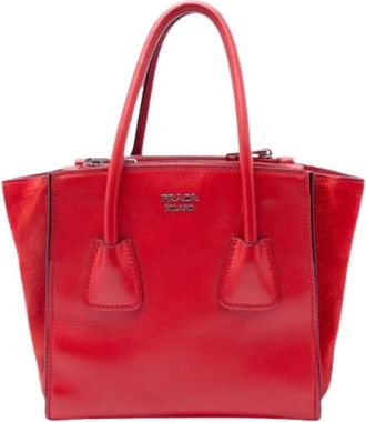 Prada Pre-owned Twin Pocket Satchel - Dames - Vintage Handtas - Rood - ONE Size - Leer - Vintage