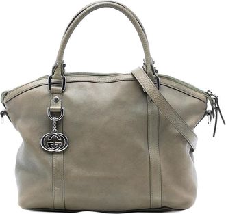 Gucci Pre-owned Gucci Leather GG Charm Dome Satchel Ladies 341503 213048