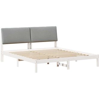 vidaXL Estructura De Cama Con Cabecera Y Gris Claro 180 X 200 Cm Vidaxl