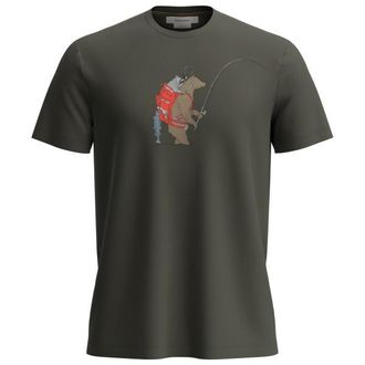 Icebreaker Merino 150 Tech Lite S/S Tee Bear Catch Merinoshirt f&uuml;r Herren | schwarz