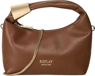 Replay Borsa Media in Morbida Sintetico - - Bags - Donna - Marrone - ONE SIZE