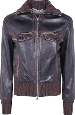 The Jackie Leathers Leather Bomber Jacket Clelia