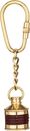 NKlaus Brass Key Ring Port Lamp - 9 x 2 cm Nautical Flair, Retro Decoration 16006, multicoloured, M