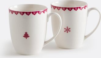 La Redoute Interieurs Set van 2 porseleinen mokken, Flocani