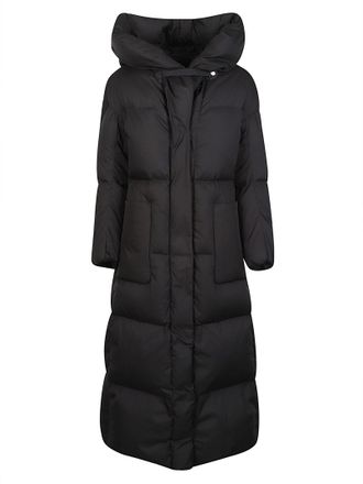 Add Padded Black Polyester Hooded Down Coat