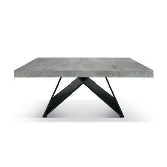 Konte Design Mesa de madera,gris hormig&oacute;n,base antracita,extensible 160&times;90-240&times;90cm