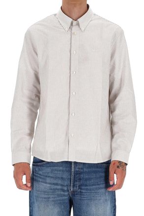 A.P.C. Standard Fit Cotton Piquet Striped Shirt