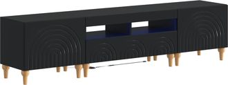 vidaXL Conjunto De 3 Muebles Para Tv Con Led Negro Vidaxl
