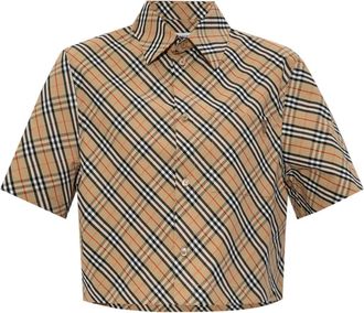 Burberry Overhemden, Dames, Beige, 3Xs, Katoen, Stijlvolle Dames Katoenen Overhemd