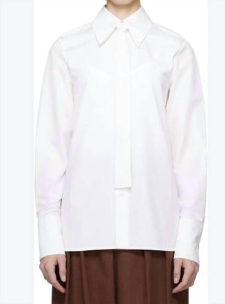 Jil Sander Tie Poplin Shirt In White